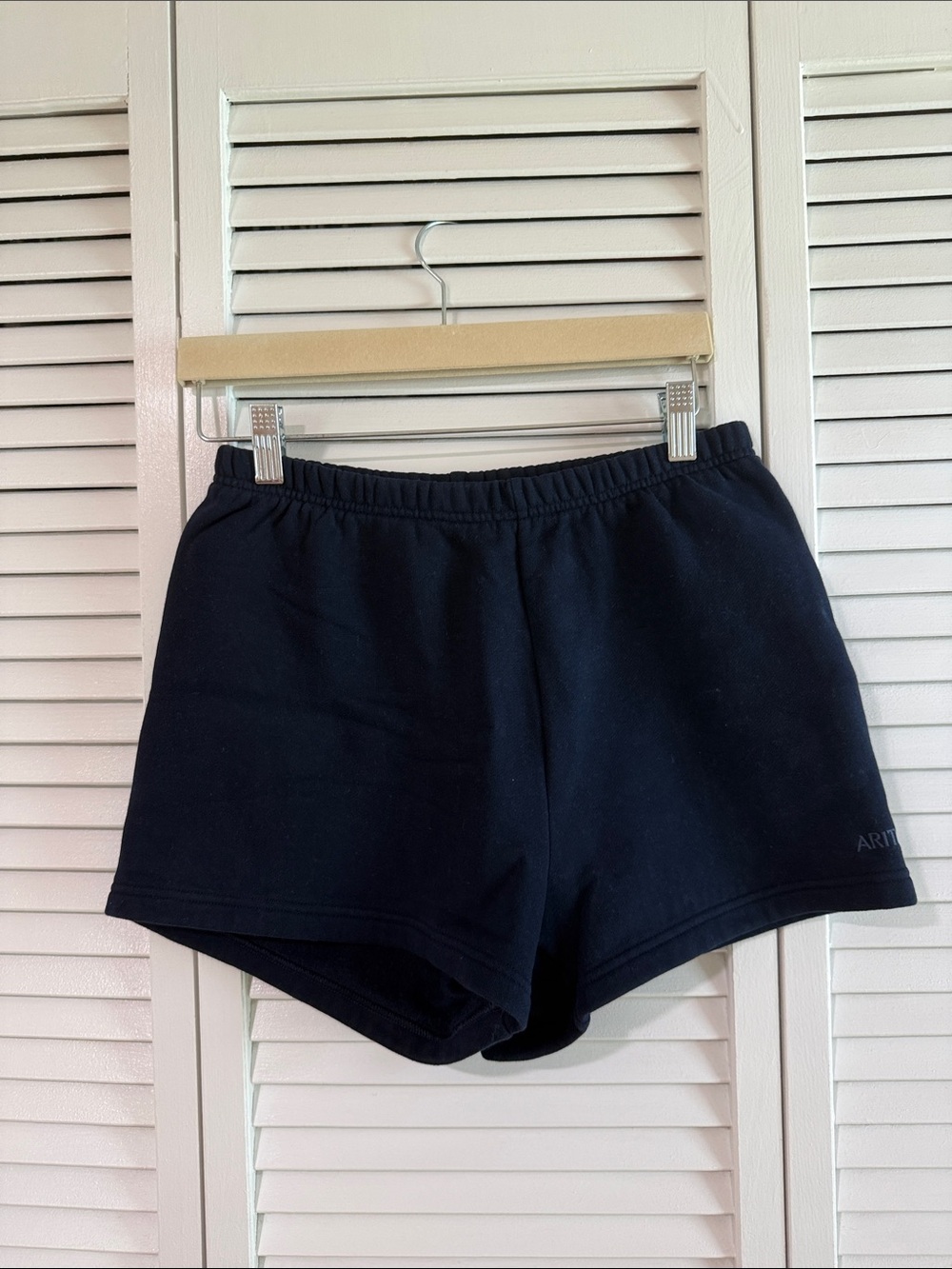 Navy Aritzia Cozy Sweat Fleece Lounge Shorts with Stretch Waist